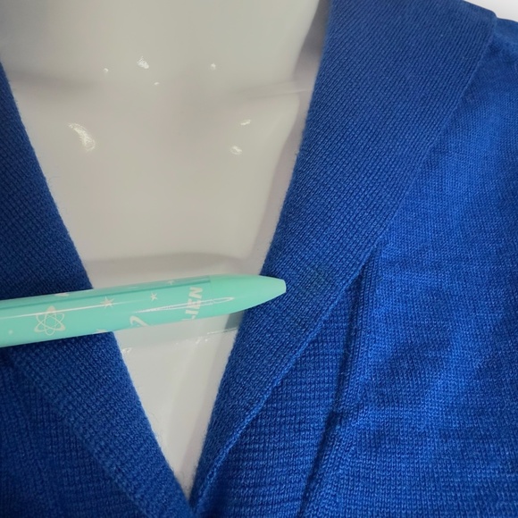 Vintage 1940’s Cobalt Blue Wool Italian Cardigan Sweater - Picture 7 of 10